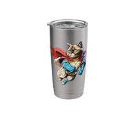 Superhero Ragdoll Cat Red Cape Super Hero Cat Kitten Kitty Stainless Steel Insulated Tumbler