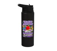 Superhero Sidekick Teaching Teach School Teacher Assistant Stainless Steel Insulated Water Bottle