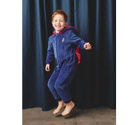 Superhero sleepsuit pyjamas: detachable cape + mask royal blue