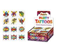 Superhero Tattoos Party Bag Fillers, 72 supplied
