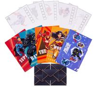 Superhero Themed Blank Postcards Superman Wonder Woman Flash Batman Greeting Cards With Cool Envelopes-Bundle of 10 Sheets Thank You Metal Force Postcard Craft All Occasion Teachers Students Birthday
