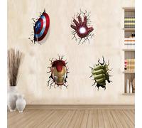 Superheroes 3D Wall Sticker Hulk & Captain America