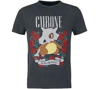 Superheroes Inc. Official Pokemon Cubone Unisex Vintage Black Acid Wash Premium T-Shirt (Large)