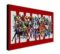Superheroes Logo - Modern Wall Art - Wrapped Framed Canvas Wall Art (A4 [12 x 8 inch / 30 x 20 cm])