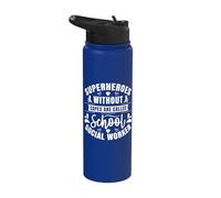 Superheroes Without Capes are Called School Social Worker Stainless Steel Insulated Water Bottle