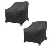 SUPERHOLD Adirondack Chair Covers 2 Pack - Waterproof Outdoor Chair Covers (32"L x 38"D x 36"H, Black) for Patio Furniture Non Fading