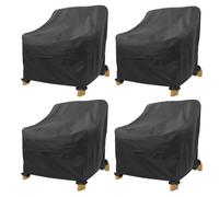 SUPERHOLD Adirondack Chair Covers 4 Pack - Waterproof Outdoor Chair Covers (32" L x 35" D x 36" H, Black) Patio Furniture Covers for Adirondack Chairs Non Fading