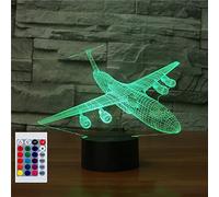 SUPERHONGJIHAO Night Light for Kids 3D Aircraft Led Lamp with Remote Control 16 Color Changing Xmas Birthday Gift for Child