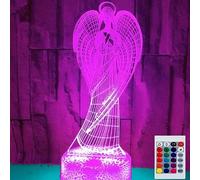 SUPERHONGJIHAO Night Light for Kids 3D Angel Led Lamp with Remote Control 16 Color Changing Xmas Birthday Gift for Child