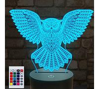 SUPERHONGJIHAO Night Light for Kids 3D Animal owl led lamp with Remote Control 16 Color Changing Xmas Birthday Gift for Child