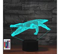 SUPERHONGJIHAO Night Light for Kids 3D Crocodile Led Lamp with Remote Control 16 Color Changing Xmas Birthday Gift for Child