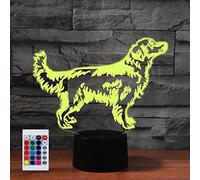 SUPERHONGJIHAO Night Light for Kids 3D Golden Retriever Dog Led Lamp with Remote Control 16 Color Changing Xmas Birthday Gift for Child