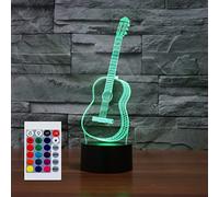SUPERHONGJIHAO Night Light for Kids 3D Guitar Led Lamp with Remote Control 16 Color Changing Xmas Birthday Gift for Child