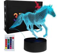 SUPERHONGJIHAO Night Light for Kids 3D Horse Led Lamp with Remote Control 16 Color Changing Xmas Birthday Gift for Child