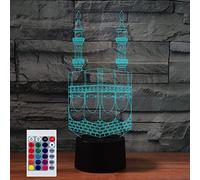 SUPERHONGJIHAO Night Light for Kids 3D Islamic Architecture Led Lamp with Remote Control 16 Color Changing Xmas Birthday Gift for Child