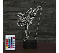 SUPERHONGJIHAO Night Light for Kids 3D Karate Taekwondo Led Lamp with Remote Control 16 Color Changing Xmas Birthday Gift for Child