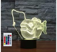 SUPERHONGJIHAO Night Light for Kids 3D Lantern Fish Led Lamp with Remote Control 16 Color Changing Xmas Birthday Gift for Child