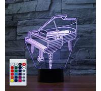 SUPERHONGJIHAO Night Light for Kids 3D Piano Led Lamp with Remote Control 16 Color Changing Xmas Birthday Gift for Child