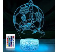 SUPERHONGJIHAO Night Light for Kids 3D Play Football Led Lamp with Remote Control 16 Color Changing Xmas Birthday Gift for Child