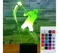 SUPERHONGJIHAO Night Light for Kids 3D Playing Lacrosse Led Lamp with Remote Control 16 Color Changing Xmas Birthday Gift for Child