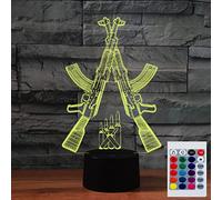 SUPERHONGJIHAO Night Light for Kids 3D Rifle Led Lamp with Remote Control 16 Color Changing Xmas Birthday Gift for Child
