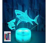 SUPERHONGJIHAO Night Light for Kids 3D Shark Led Lamp with Remote Control 16 Color Changing Xmas Birthday Gift for Child