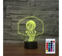 SUPERHONGJIHAO Night Light for Kids 3D Shooting Basketball Led Lamp with Remote Control 16 Color Changing Xmas Birthday Gift for Child