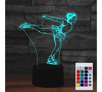 SUPERHONGJIHAO Night Light for Kids 3D Skating Led Lamp with Remote Control 16 Color Changing Xmas Birthday Gift for Child