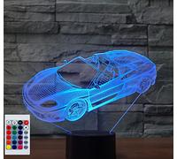 SUPERHONGJIHAO Night Light for Kids 3D Sports Car Led Lamp with Remote Control 16 Color Changing Xmas Birthday Gift for Child