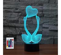 SUPERHONGJIHAO Night Light for Kids 3D Swan Led Lamp with Remote Control 16 Color Changing Xmas Birthday Gift for Child