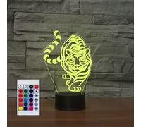 SUPERHONGJIHAO Night Light for Kids 3D Tiger Led Lamp with Remote Control 16 Color Changing Xmas Birthday Gift for Child