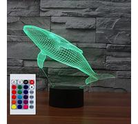 SUPERHONGJIHAO Night Light for Kids 3D Whale Led Lamp with Remote Control 16 Color Changing Xmas Birthday Gift for Child