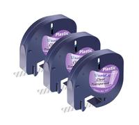 SuperInk Compatible for Dymo Letratag Refills (16952 12267 16951 12268 S0721530) Plastic Black on Clear (12 mm x4 m, 1/2 i.