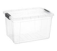 Superio Clear Storage Box with Lid, 26.5 Quart Plastic Container Bins for Organizing, Stackable Crates, BPA Free, Non Toxic, Odor Free, Organizers for Home, Office, School, and Dorm