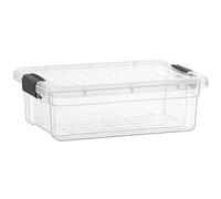 Superio Clear Storage Box with Lid, 7 Quart Plastic Container Bins for Organizing, Stackable Crates, BPA Free, Non Toxic, Odor Free, Organizers for Home, Office, School, and Dorm