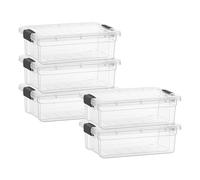 Superio Clear Storage Boxes with Lids, 4.5 Quart Plastic Container Bins for Organizing, Stackable Crates, BPA Free, Non Toxic, Odor Free, Organizers for Home, Office and Dorm, 5 Pack