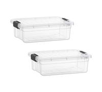 Superio Clear Storage Boxes with Lids, 4.5 Quart Plastic Container Bins for Organizing, Stackable Crates, BPA Free, Non Toxic, Odor Free, Organizers for Home, Office, School, and Dorm