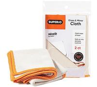 Superio Microfiber Glass, Mirror, Window Cleaning Cloth for Car Windshield, Lenses Tv Screen, Electronics, 14x16 Large Micro Fiber Lint & Streak Free Blue/Green 2 Pack, Just Water (2 Pack, Smoke)