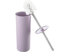 Superio Ribbed Collection - Decorative Plastic Toilet Bowl Brush and Holder Set, Lilac Purple (1 Pack) Cleaner Scrubber for Bathroom