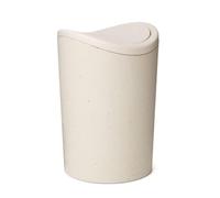 Superio Small Trash Can with Lid for Bathroom, Modern White Mini Waste Bin with Swivel Lid, 6 Litres, Made of Plastic, Suitable for Kitchen, Bathroom, Bedroom, Office or Under a Desk (1
