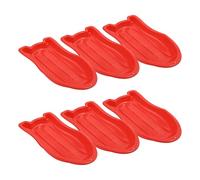 Superio Toboggan Snow Sled for Kids and Adults, 37" Plastic Sled with Pull Ropes and Handles (Red), 6 Pack