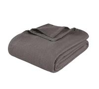 Superior 100% Cotton Blanket Oversized Throw, Woven Blanket for Couch, Bed, Bedding, Farmhouse, Home Essentials, Cute and Cozy Bohemian Blankets, Herringbone Weave, California King, Charcoal