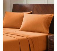 Superior 100% Cotton Flannel Pillowcases - Modern Solid Design, Soft, Fuzzy & Cozy Brushed Fabric, Breathable, Easy Care, Warm & Inviting Bedding for Cozy Nights, 2-Pack - King Size, Pumpkin
