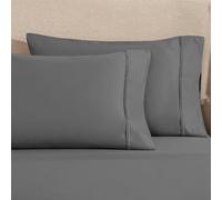 Superior 100% Egyptian Cotton 1200 Thread Count Pillowcases, Set of 2 Pillow Cases, Modern Luxury Pillow Case Cover, Comfort Basics, Bedding Essentials, Bed Accents, 2 Pack - Standard Size, Charcoal