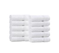 Superior 100% Long Staple Combed Cotton Face Towels, 10 Piece, White
