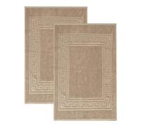 Superior 100% Premium Long-Staple Combed Cotton 2 Piece Bath Mat Set, Taupe