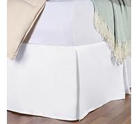 Superior 100% Premium Long-Staple Combed Cotton 300 Thread Count Eastern King Base Valance Sheet, Bed Skirt with Open Corners and 38 cm Drop, Solid, White