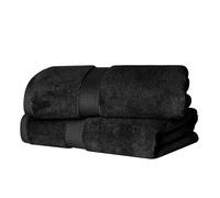 Superior 2-Piece Black Long-Staple Combed Cotton Bath Towel Set, 30" x 55", 900 GSM