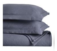 Superior 3 Piece Cotton Bedspread Set, Home Decor, Decorative Bed Spread, 2 Pillow Shams, Medium Weight Blanket, Matelasse Coverlet, Bedding Essentials, Peploi Collection, California King, Denim Blue