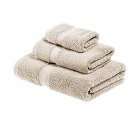 Superior 3-Piece Egyptian Cotton Towel Set, Stone: Bath, Hand, Face Towels - 900 GSM, 100% Long-Staple Combed Cotton